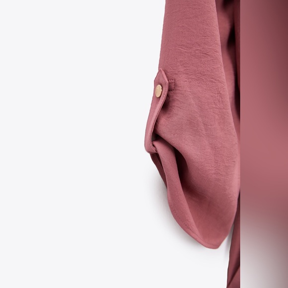 ZARA Blush Belted V-neck Jumpsuit - Picture 8 of 8